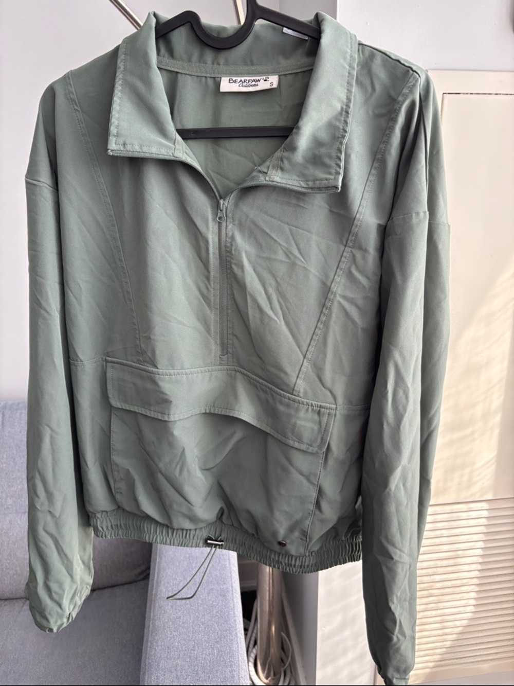 BearPaw Sage Green Half-Zip Pullover